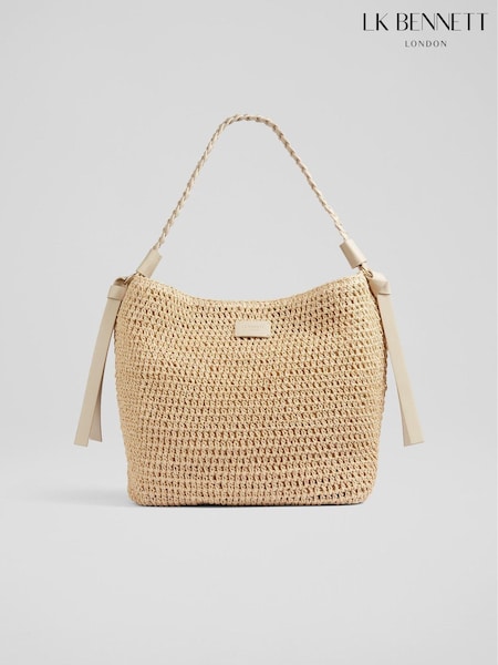 LK Bennett Natural Isabella Raffia Bag (D79496) | €164