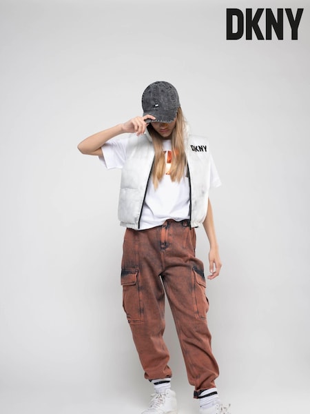 DKNY White and Black Reversible Logo Gilet (D79511) | €32 - €37