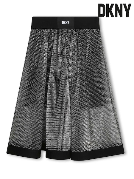 DKNY Silver Two Layered Logo Skirt (D79515) | €43 - €52