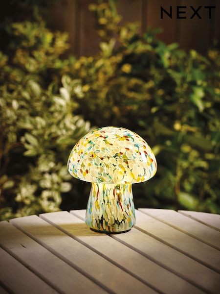 Multi Solar Confetti Glass Mushroom Outdoor Light (D79660) | €53