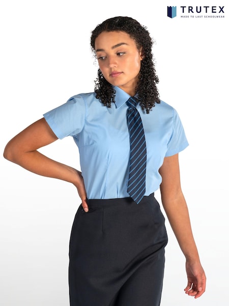 Trutex Blue Short Sleeve Fitted School Blouse (Twin pack) (D79793) | € 14 - € 16