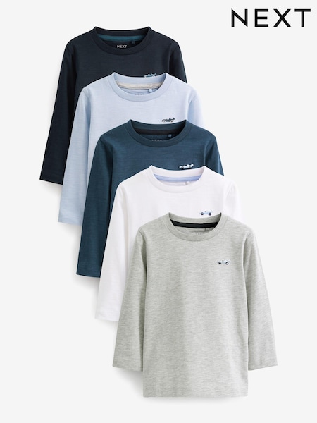 Azul/azul marino - Long Sleeve T-Shirts 5 Pack (3mths-7yrs) (D79991) | 28 € - 33 €