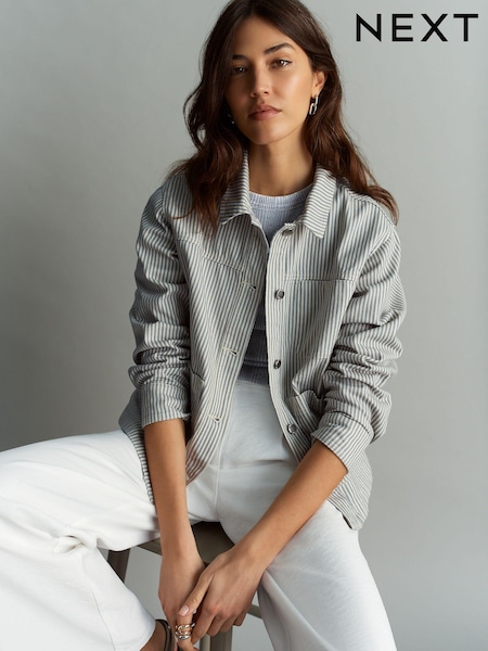 Gestreift, Blau - Worker Jacket (D80004) | 11 €
