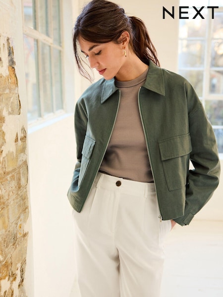 Green Linen Blend Jacket (D80006) | €29