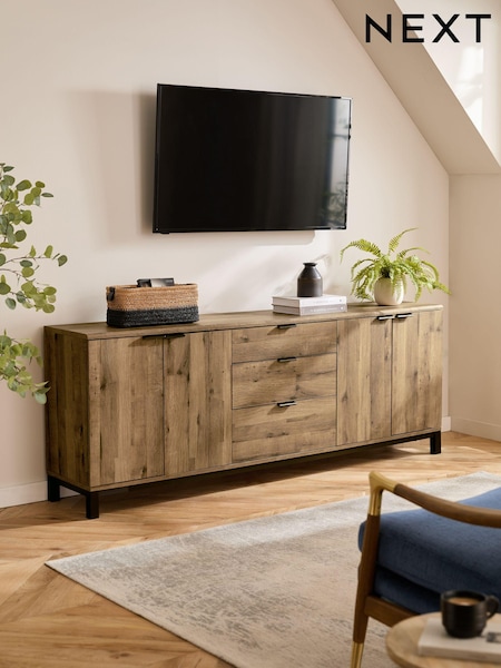Dark Bronx Oak Effect Slim Extra Large Sideboard (D80021) | €725