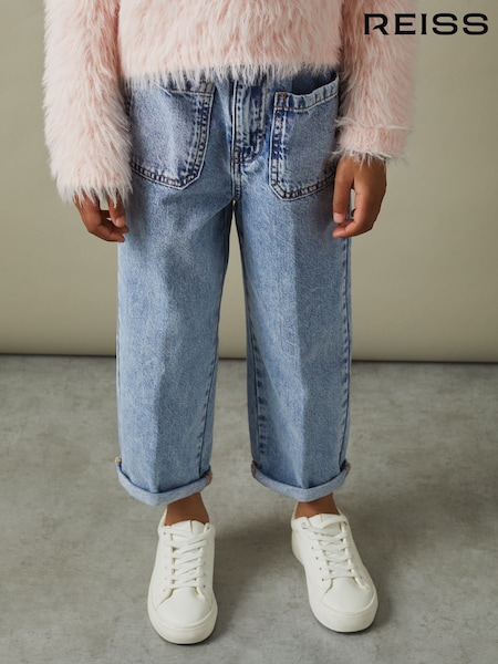 Reiss Blue Elodie 9-13 yrs High Rise Elasticated Jeans (D80057) | €75