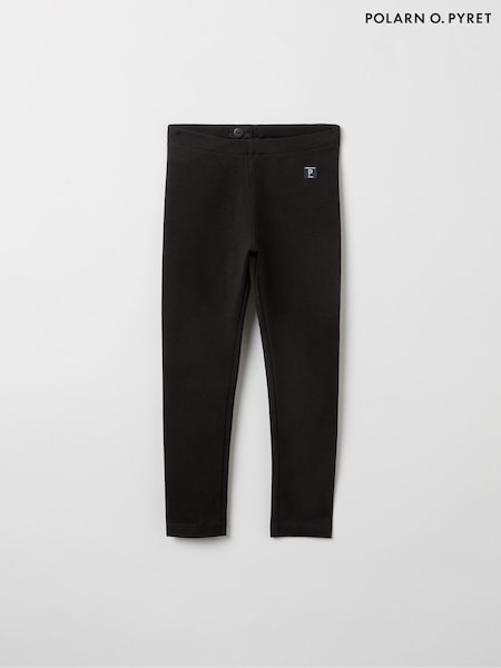 שחור - Polarn O. Pyret Organic Cotton Blend Leggings (D80150) | ‏70‏₪ - ‏80‏ ₪