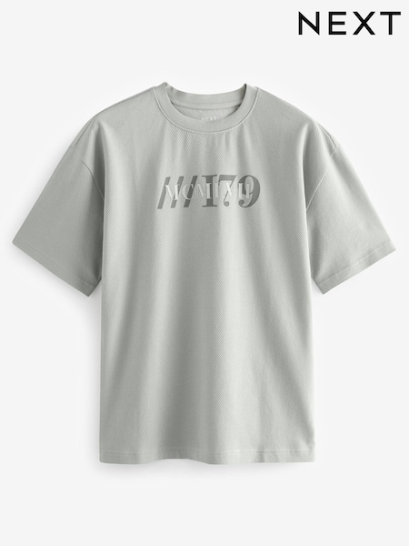 Light Grey Textured T-Shirt (D80295) | €8