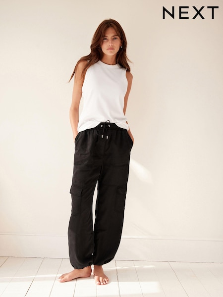 Black Cargo Combat Trousers (D80336) | $41