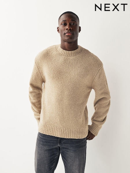 Neutral Relaxed Boucle Crew Neck Jumper (D80399) | €18