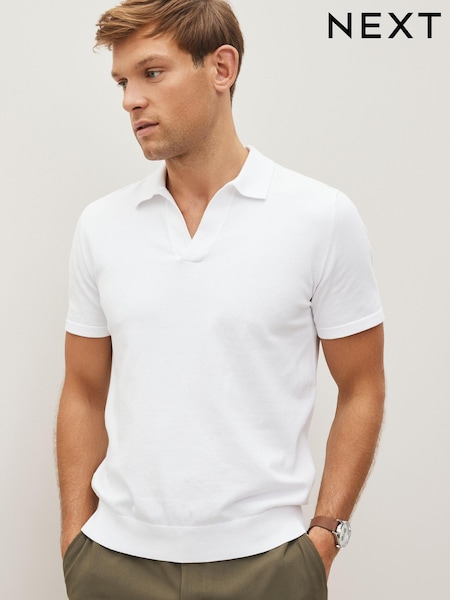 White Short Sleeve Trophy Polo Shirt (D80407) | €10