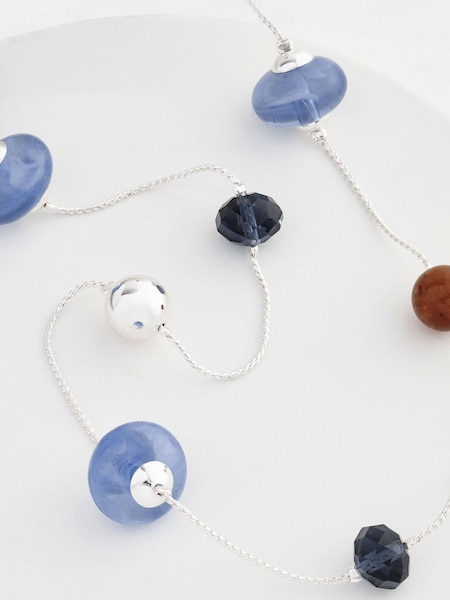 Blue Beaded Long Rope Necklace (D80597) | €9.50