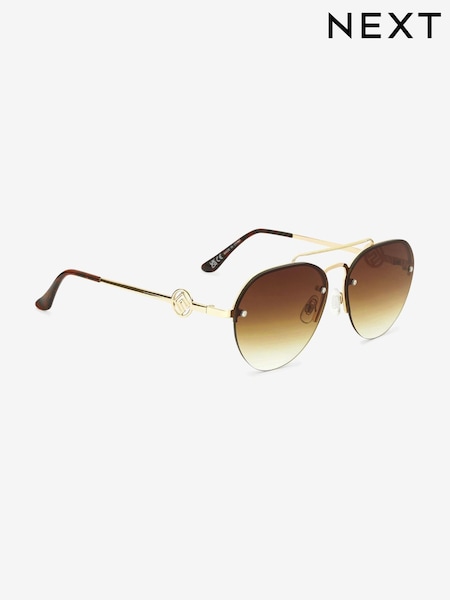 Bronze Aviator Rimless Lense Sunglasses (D80612) | €8