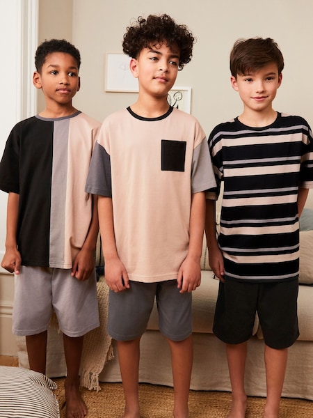 Schwarz/Grau - Short Pyjamas 3 Pack (3-16yrs) (D80636) | 26 € - 33 €