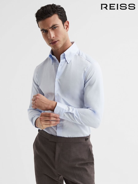 Reiss Soft Blue Redknapp Slim Fit Cotton Button-Down Shirt (D80811) | €140