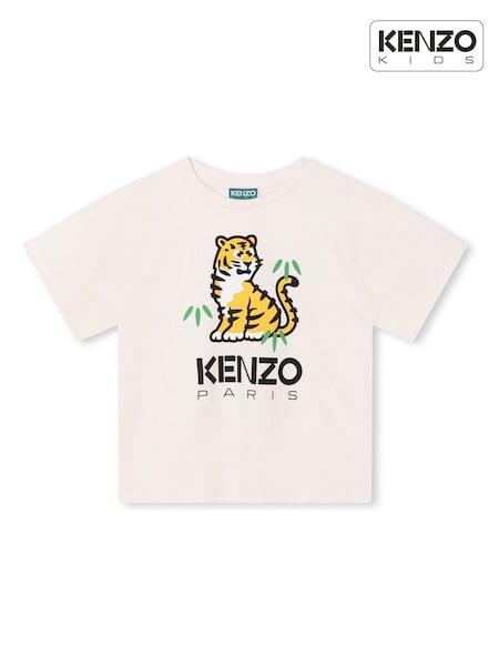 KENZO KIDS White Tiger Logo T-Shirt (D80855) | €36 - €49