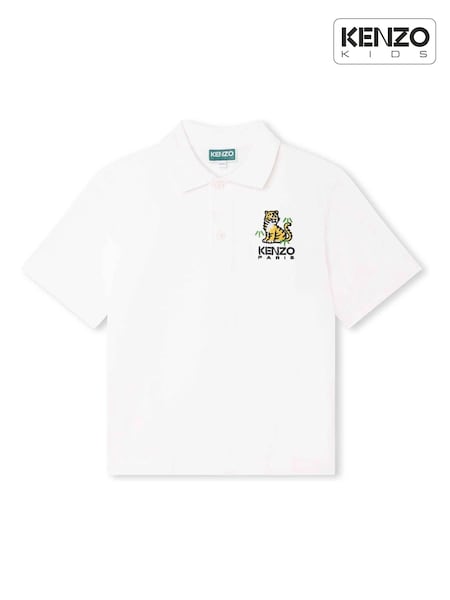 KENZO KIDS Cream Tiger Logo Poloshirt (D80857) | €30 - €40
