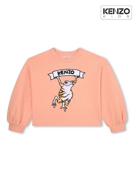 Kenzo Kids Pink Frog Logo Sweatshirt (D80864) | €53 - €61