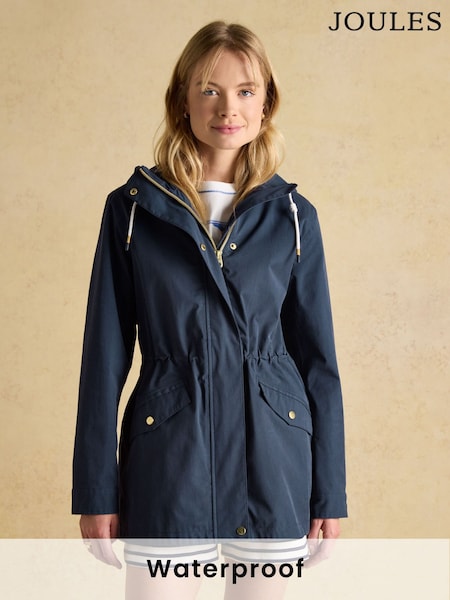 Donkerblauw - Joules Portwell waterdichte regenjas met capuchon (D82418) | € 136