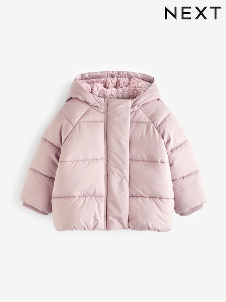 Lilac Purple Padded Baby Jacket With Hood (0mths-2yrs) (D82577) | € 11 - € 12
