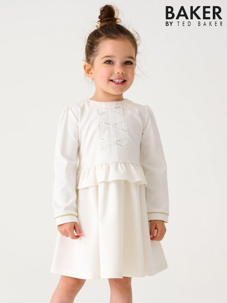Baker by Ted Baker (0-6yrs) Cream Bow Ponte Dress (D82933) | €11.50 - €14