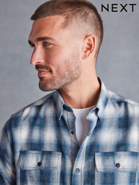 Grey/White Signature Brushed Flannel Check Shirt (D83049) | €7.50