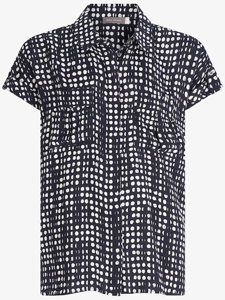 Mint Velvet Blue Lucy Spot Print Resort Shirt (D83328) | €60