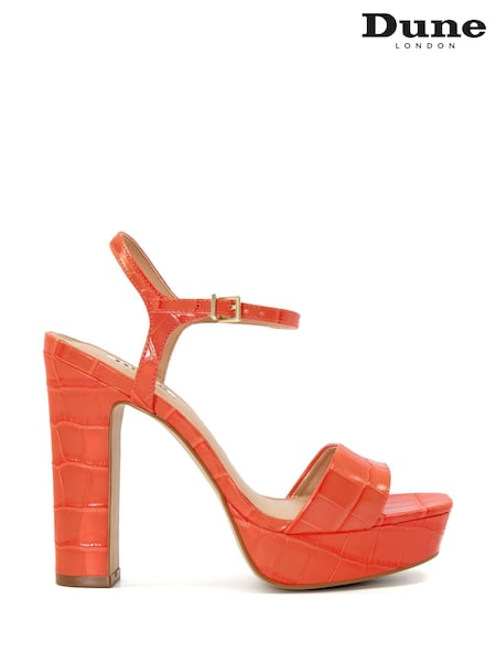 Dune London Orange Matche High Platform Sandals (D83385) | €64