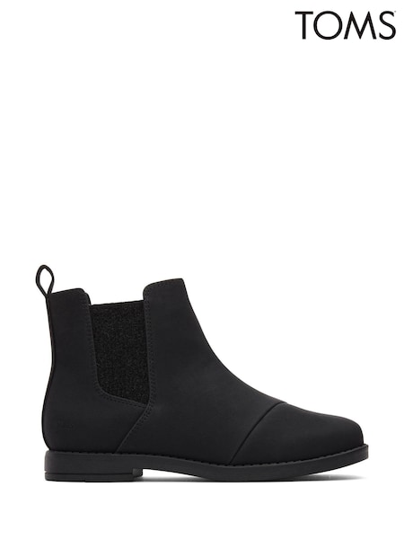 TOMS Kids Charlie Nubuck Black Boots (D83495) | 196 LEI