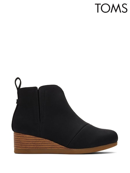 TOMS Kids Clare Nubuck Black Wedge Boots (D83530) | €34