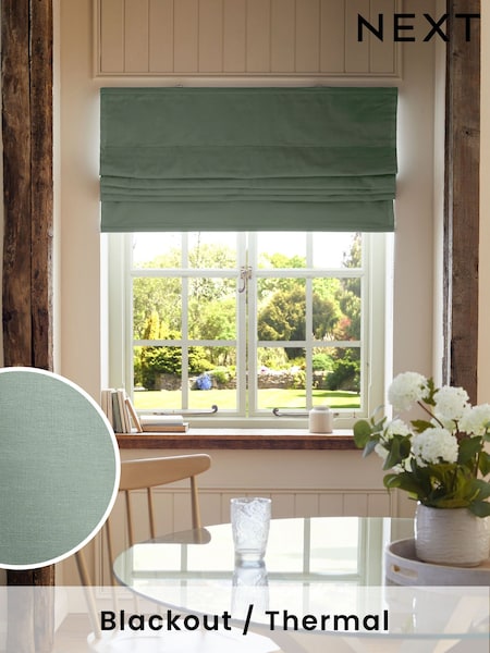 Green Sage Ready Made Blackout Roman Blind (D83619) | €25 - €61