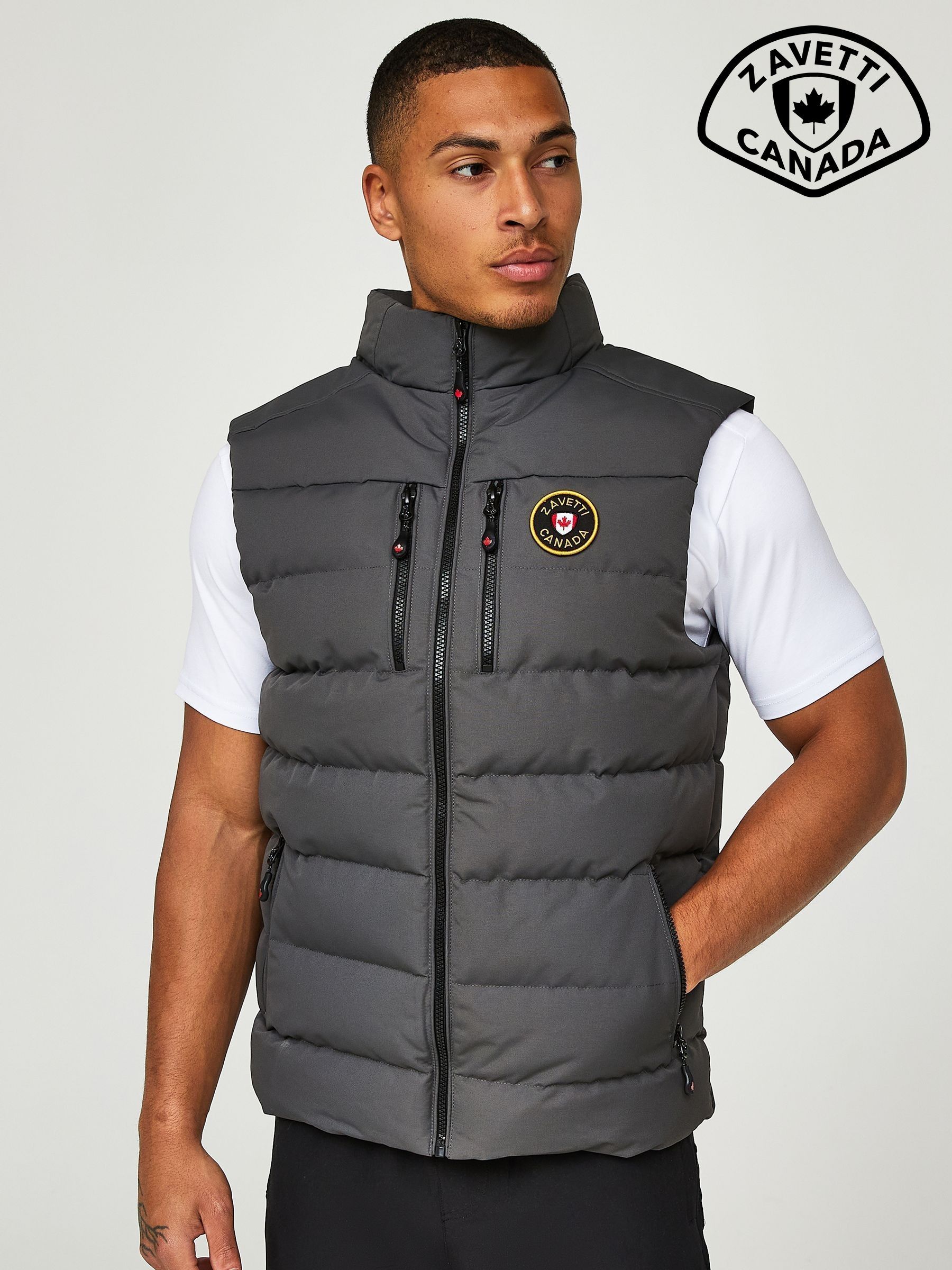 Men's Gilets Grey Zip Through Coatsandjackets | Next Gibraltar