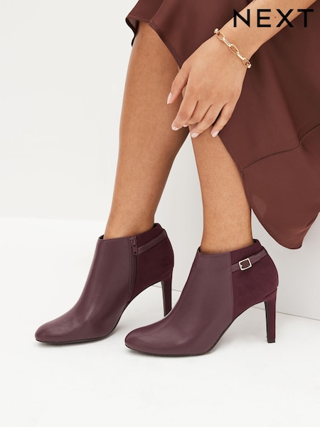 Burgundy Red Forever Comfort® Round Toe Shoe Boots (D83828) | €23.50
