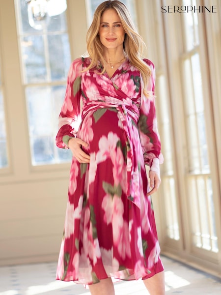 Seraphine Red Wrap Combo Dress (D83836) | €83