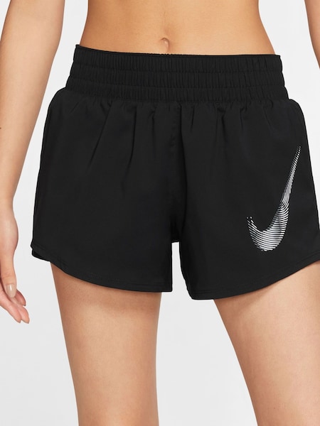 Schwarz - Nike Dri-FIT One Swoosh Mid Rise Running Shorts (D83867) | 29 €