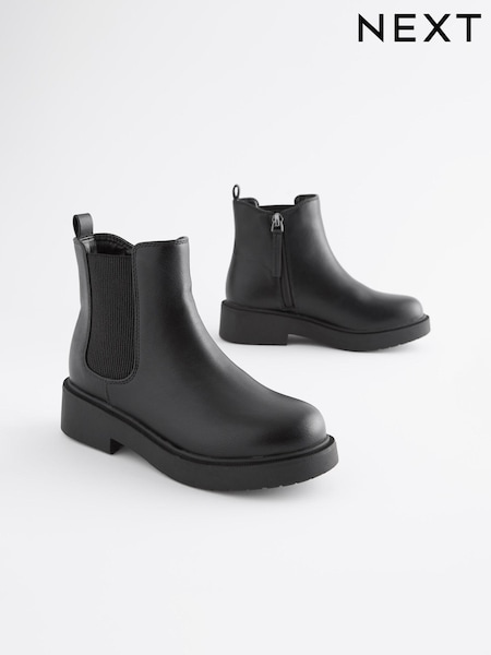Matt Black Standard Fit (F) Chunky Chelsea Boots (D83872) | €16.50 - €20