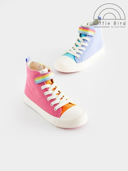 Little Bird by Jools Oliver Multi Older Pastel Rainbow Colourblock Canvas Trainers (D83995) | AED41 - AED47