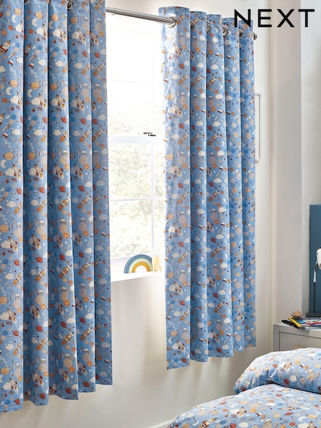 Space Rocket and Planets Eyelet Blackout Curtains (D84009) | €20 - €34