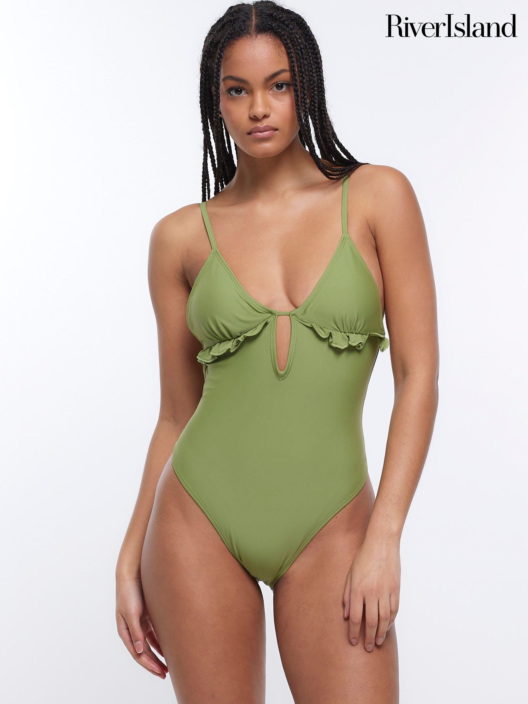Sale Swimsuits River Island Green Plain Swimwear Next Luxembourg