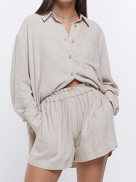 River Island Natural Linen City Shorts (D84066) | €14.50