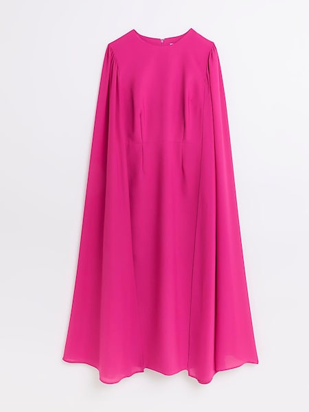 River Island Pink Chiffon Sleeve Bodycon Midi Dress (D84089) | €47