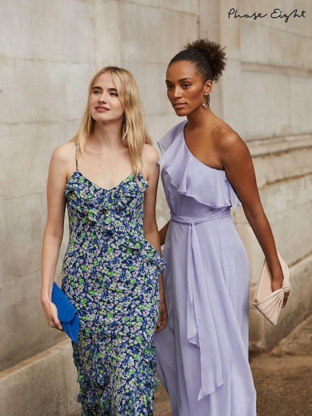 Phase Eight Blue Mia One Shoulder Maxi Dress (D84181) | €72
