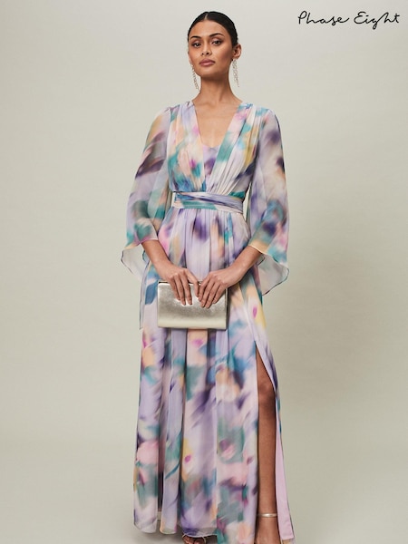 Phase Eight Purple Selene Printed Maxi Dress (D84207) | €95