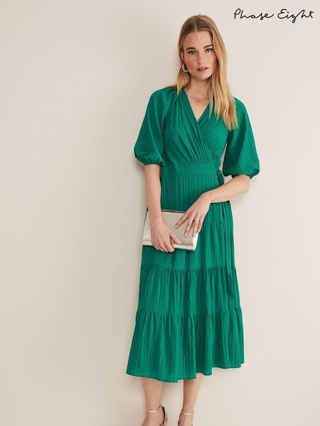 Phase Eight Green Morven Wrap Dress (D84219) | €79