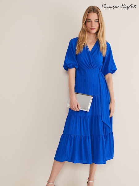 Phase Eight Blue Morven Wrap Dress (D84221) | €79