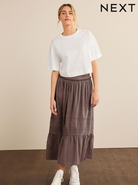 Nerzbraun - Tiered Midi Skirt (D84265) | 14 €