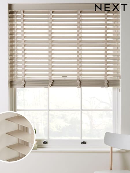 Hampton Stone Natural 50mm Slat Venetian Blinds (D84290) | €53 - €132