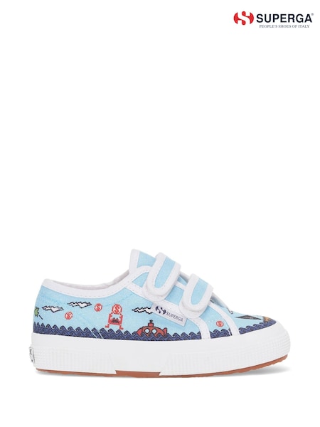 Superga Blue 2750 Game Printed Strap Trainers (D84605) | €25