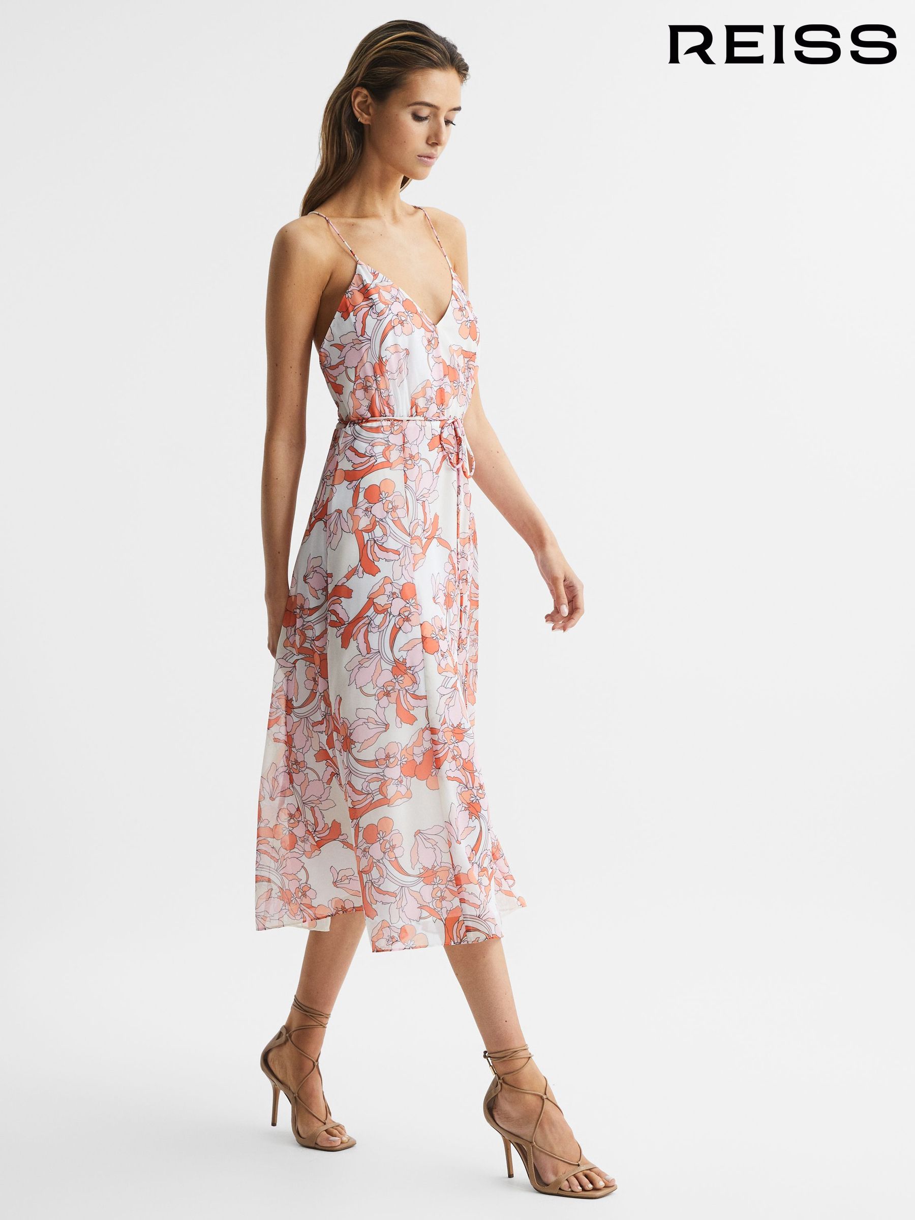 Cheap reiss floral printed midi dress New Arrivals Black Friday