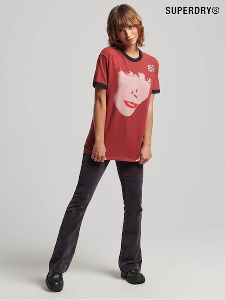 Superdry Red 100% Cotton Ringspun Allstars KB Graphic Boyfriend T-Shirt (D84908) | €37